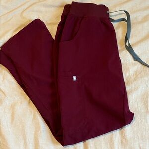 Figs Burgundy Kade Cargo Scrub Bottoms